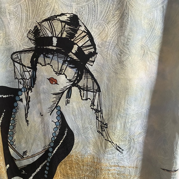 Citron for Santa Monica 100% Silk Short Sleeve Maxi Dress Medium - Picture 3 of 6